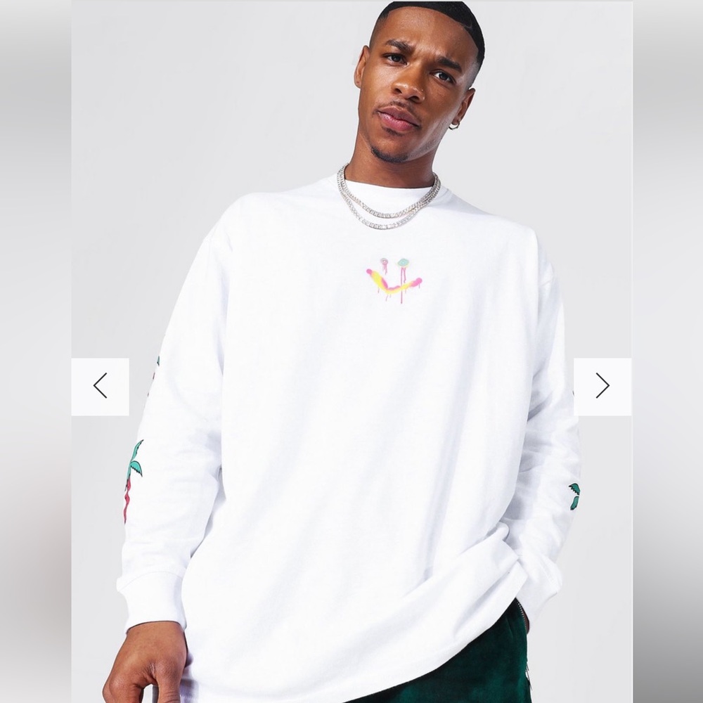 BoohooMAN White Oversized Official Man Long Sleeve Tee, Size XL - Picture 5 of 13